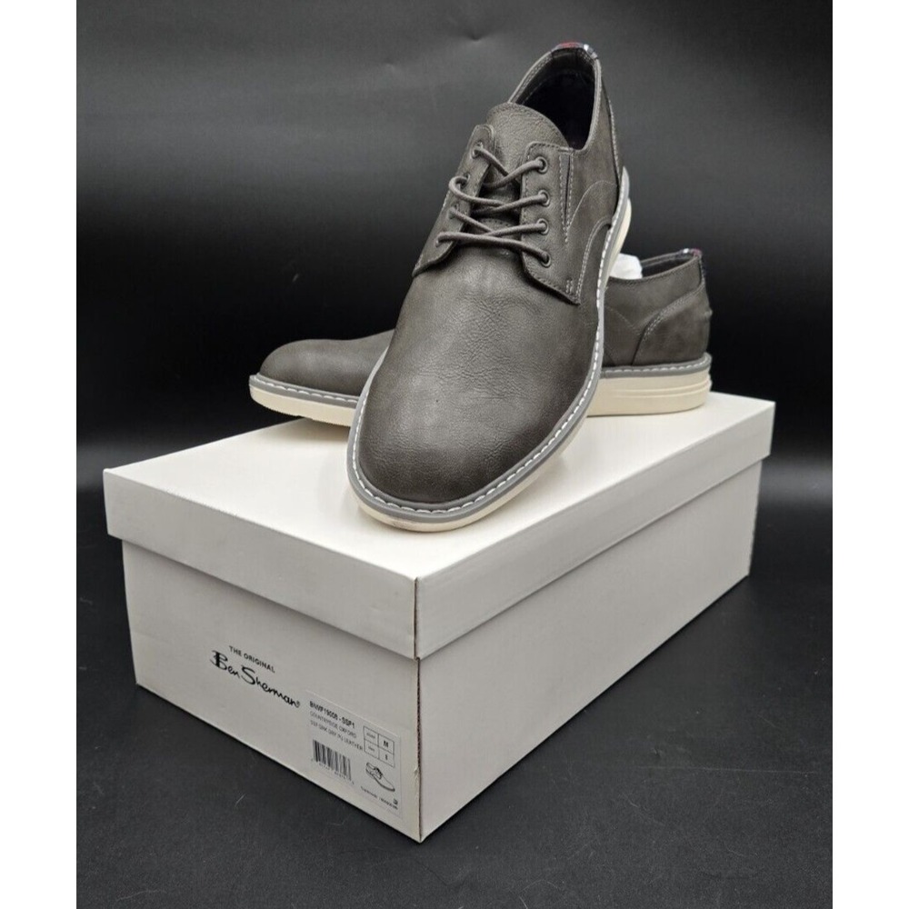 NEW Ben Sherman Mens Shoes Size‎ 8M Countryside Oxford Grey PU Leather